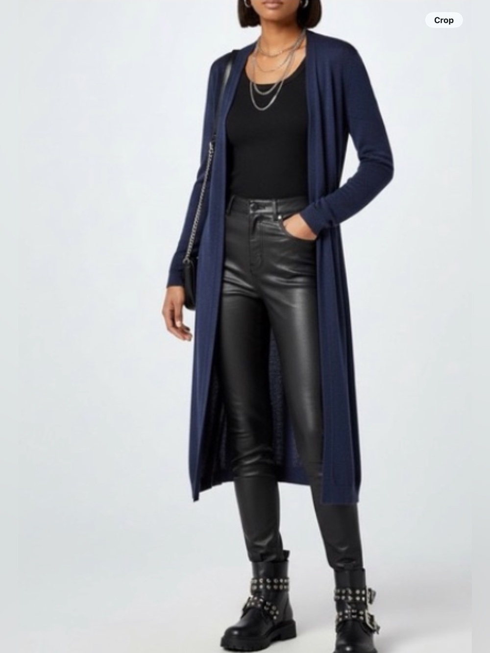 ZADIG & VOLTAIRE NEW Cashmere Navy Blue Open-Front Long Cardigan - Women Sweater